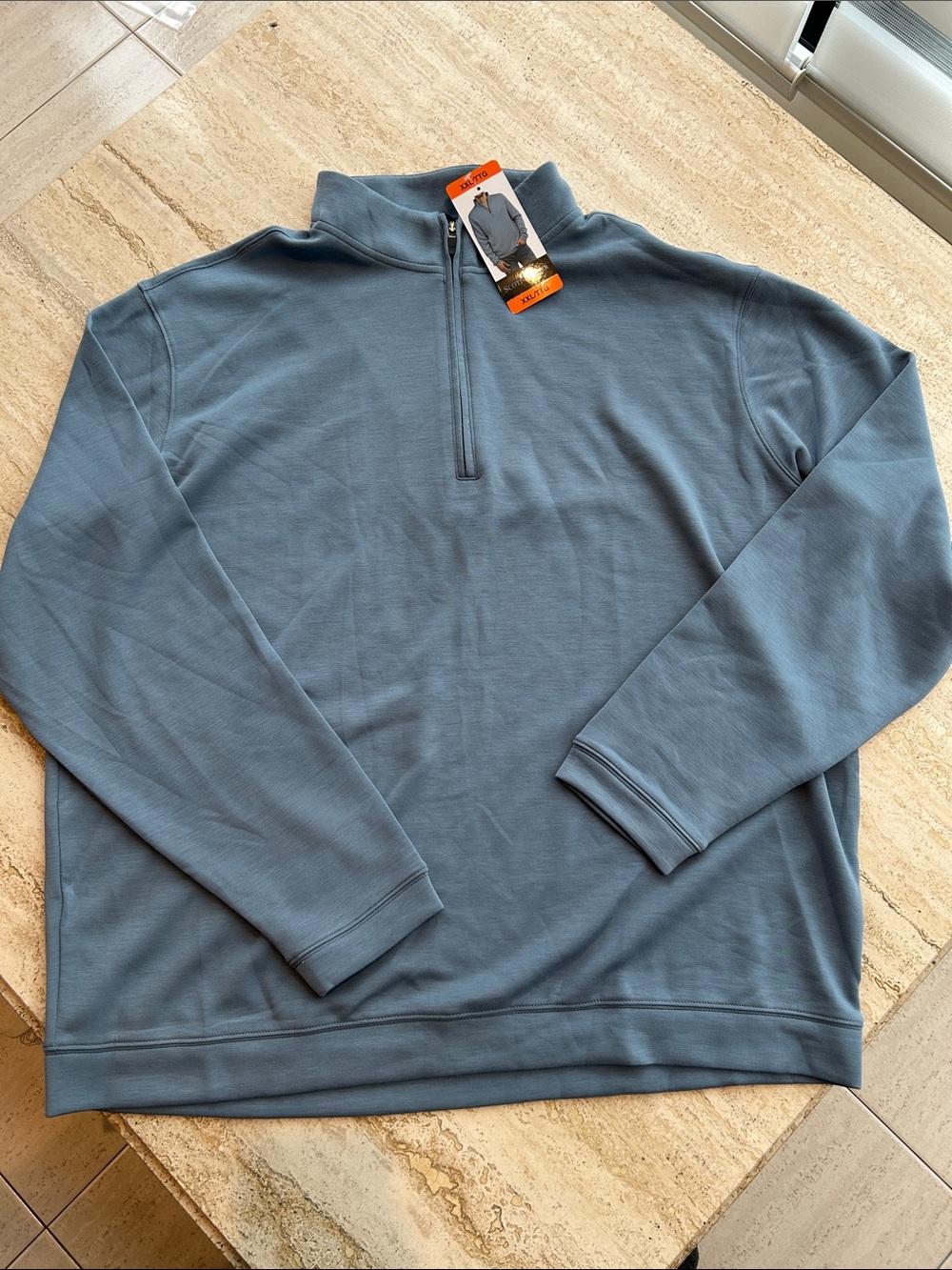 NEW 🆕 Scott Barber Men's Quarter-Zip Pullover - Dusty Blue XXL